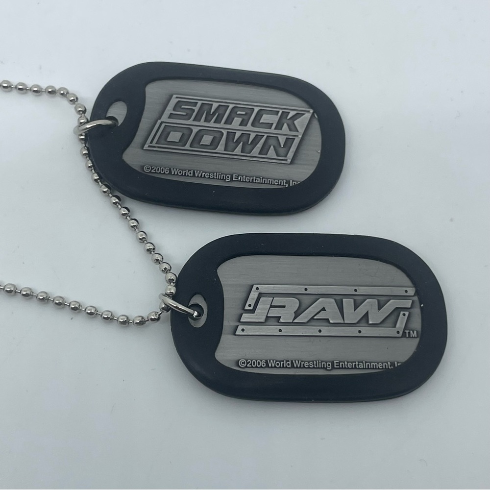 WWE Vintage SmackDown and Raw Dog Tag - Black and Silver